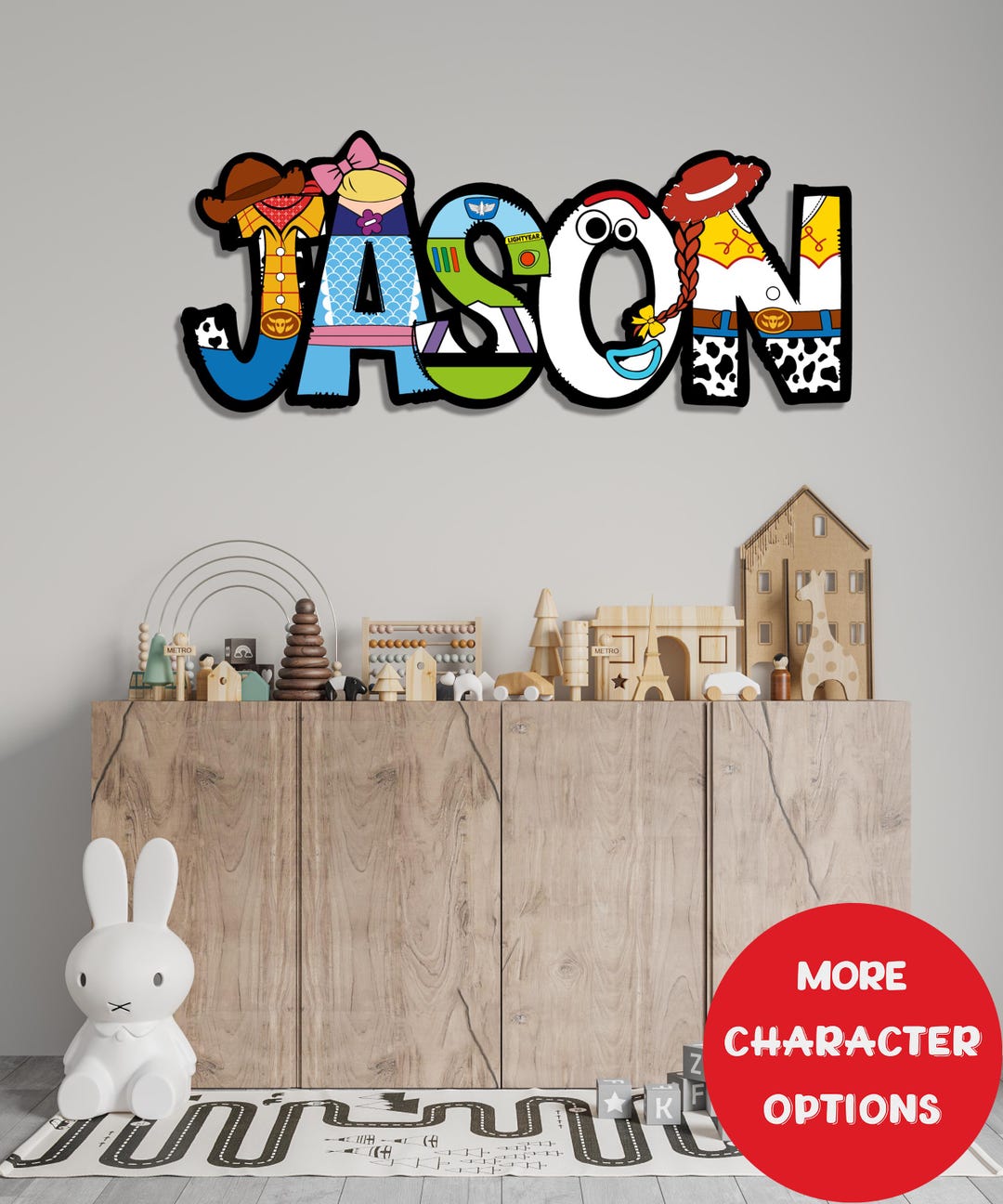 Toy Story Themed Letter Name Sign, Personalized Kids Room Decor, Custom ...