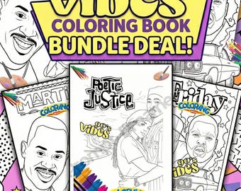 90s Movie Coloring Book Bundle, Black Cinema Nostalgia (Printable Download)