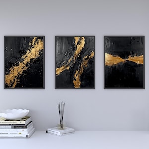 金黒の絵画 - Etsy 日本