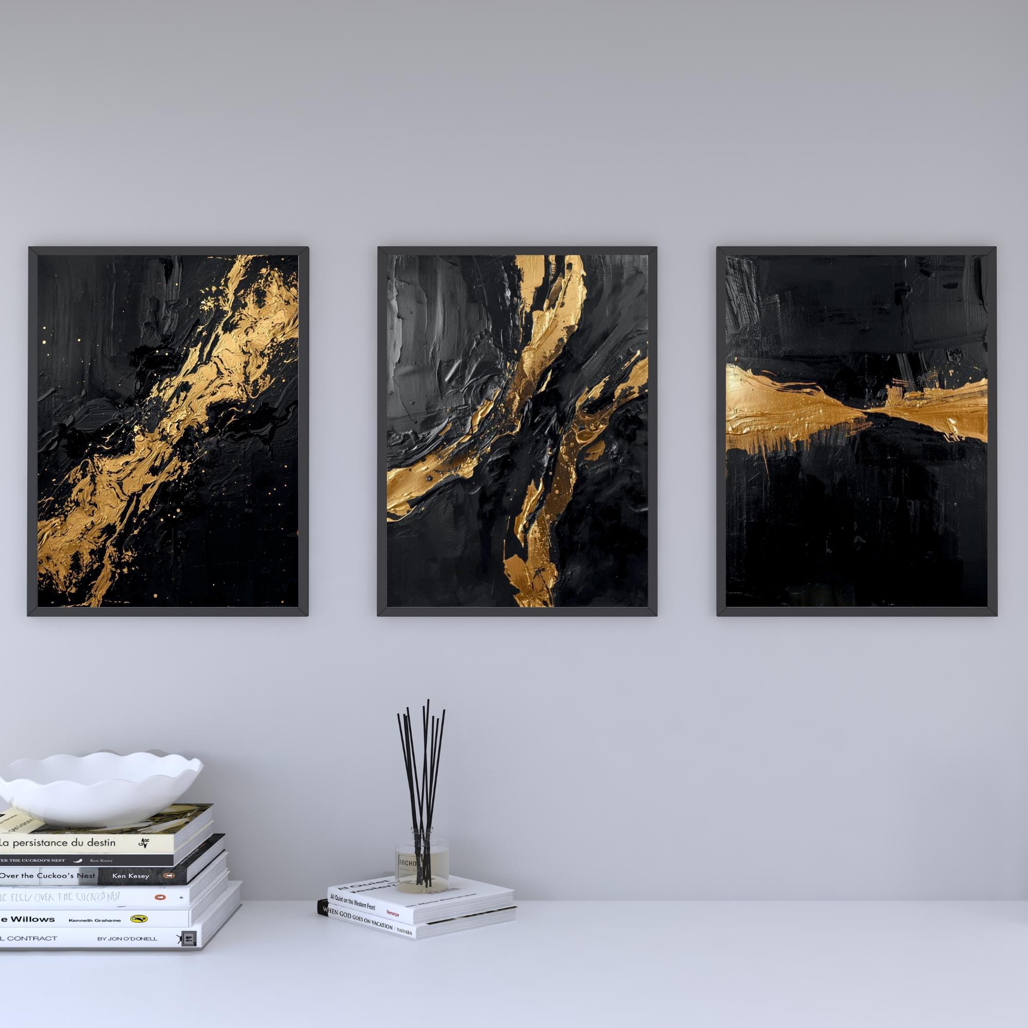 金黒の絵画 - Etsy 日本