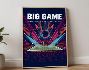 Bad bunny Super bowl Big Game Wall Art Printable, American Football Poster, Gift for him, Stadium Sports Decor, Digital Download