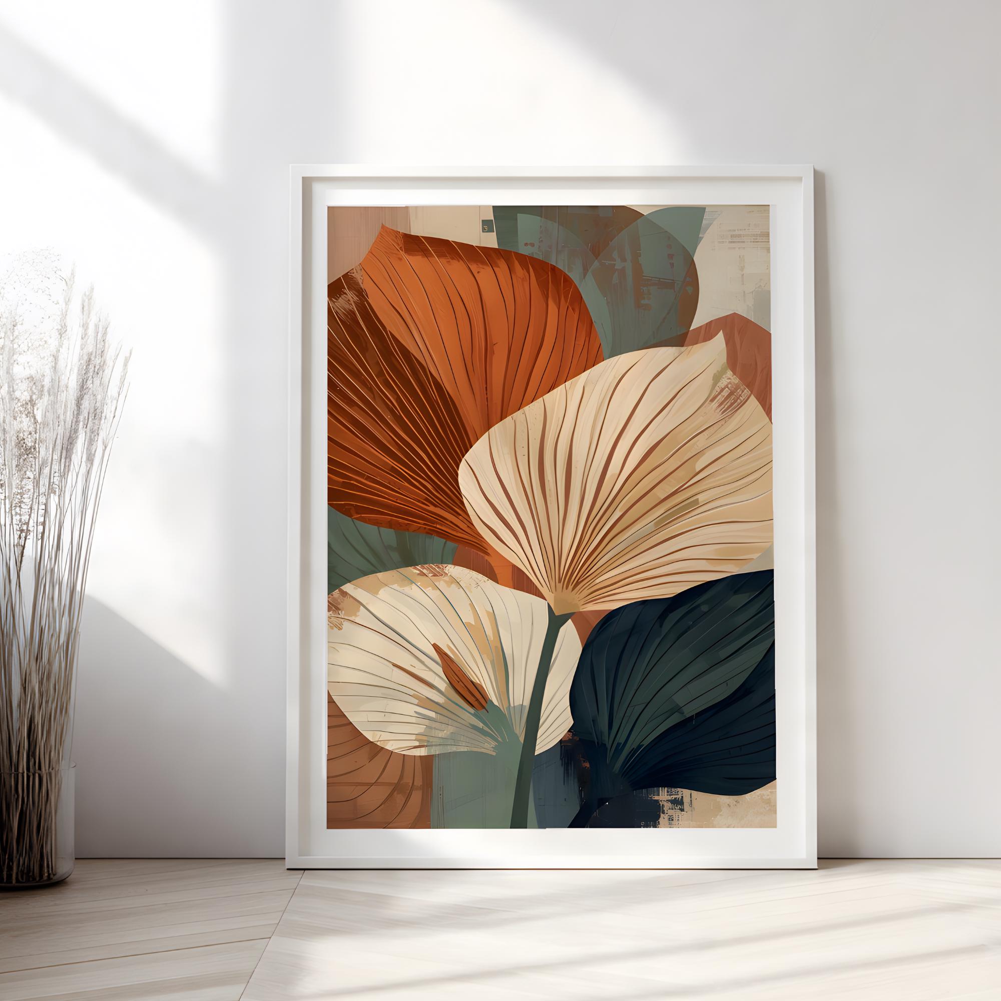 Abstract Botanical Art Modern Flower Wall Art, Mid Century Modern ...