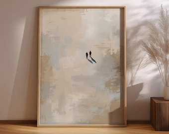 Minimalist Abstract Wall Art Printable, Neutral Textured Modern Art, Figurative Beige Painting, Calm Contemporary home office Décor