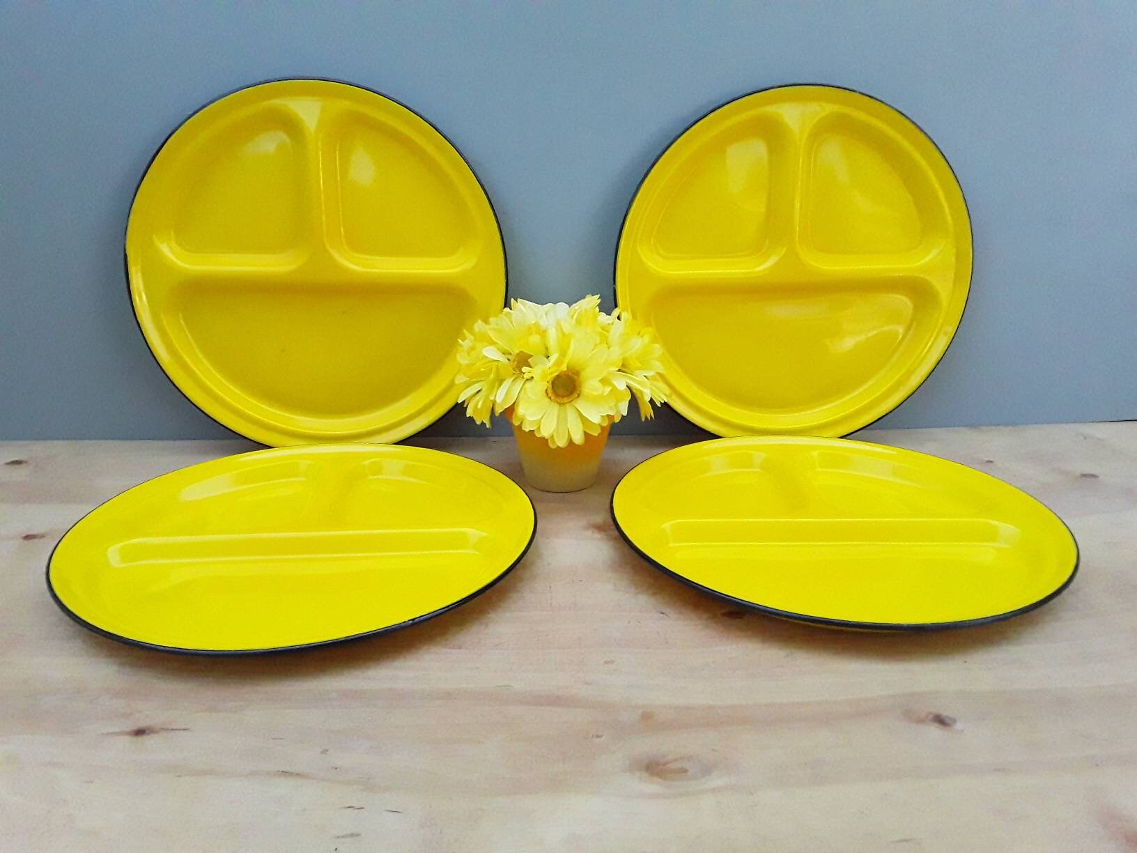 Vintage Enamelware Divided Plates Camping Dishes Set of Etsy