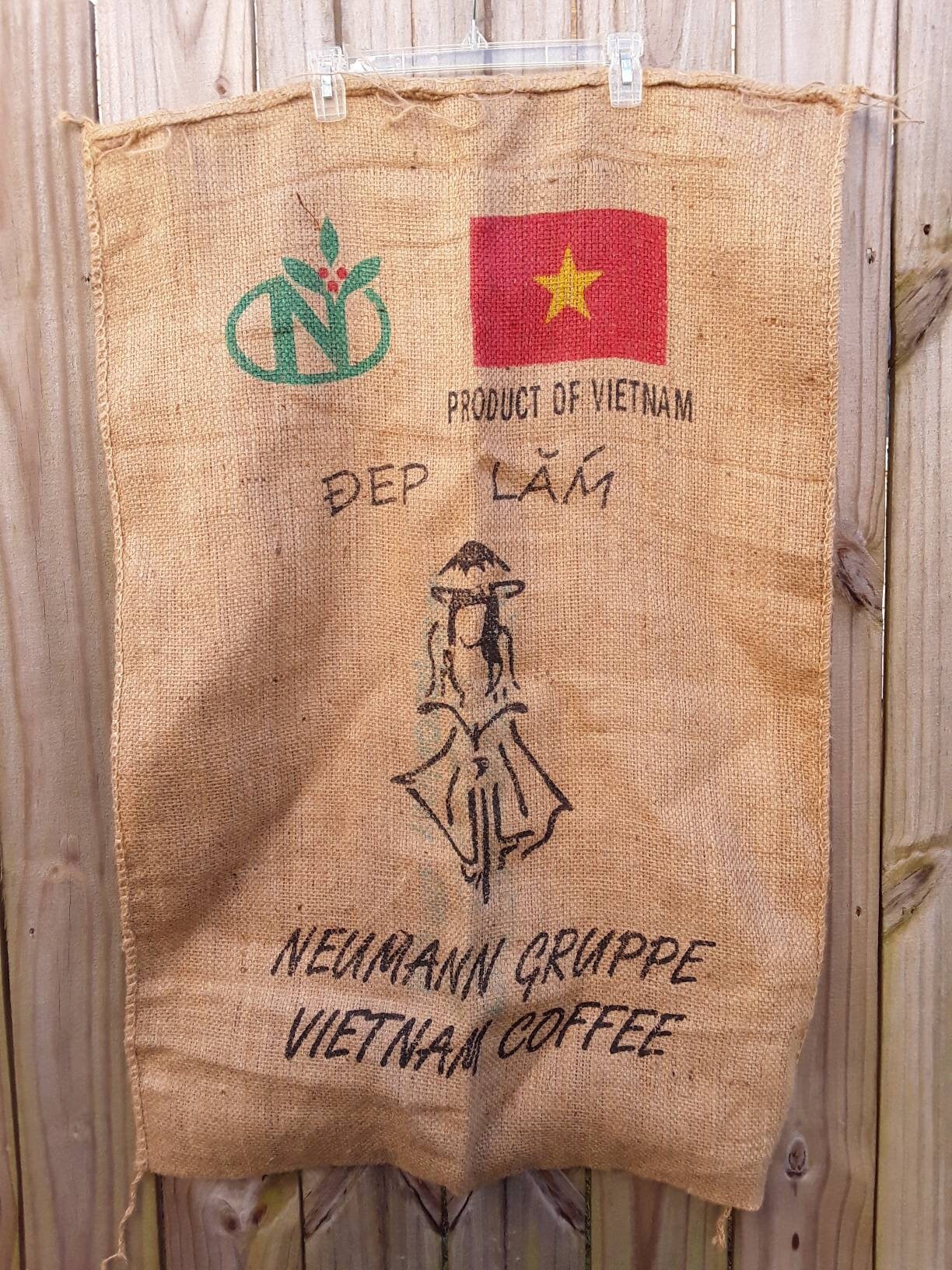 Vintage Heavy Burlap Coffee Bean Sack - Vietnam - Neumann