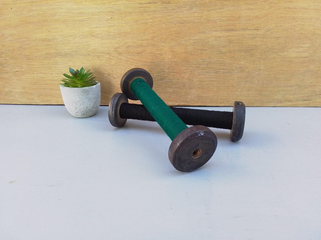 Vintage Large Spools of Thread - Primitive Decor - Wood Spools - Sewing ...