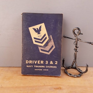 Vintage Navy training course book - Driver 3 & 2 - US Navy - 1951 - military collectible - memorabilia - militaria - enlisted - retirement