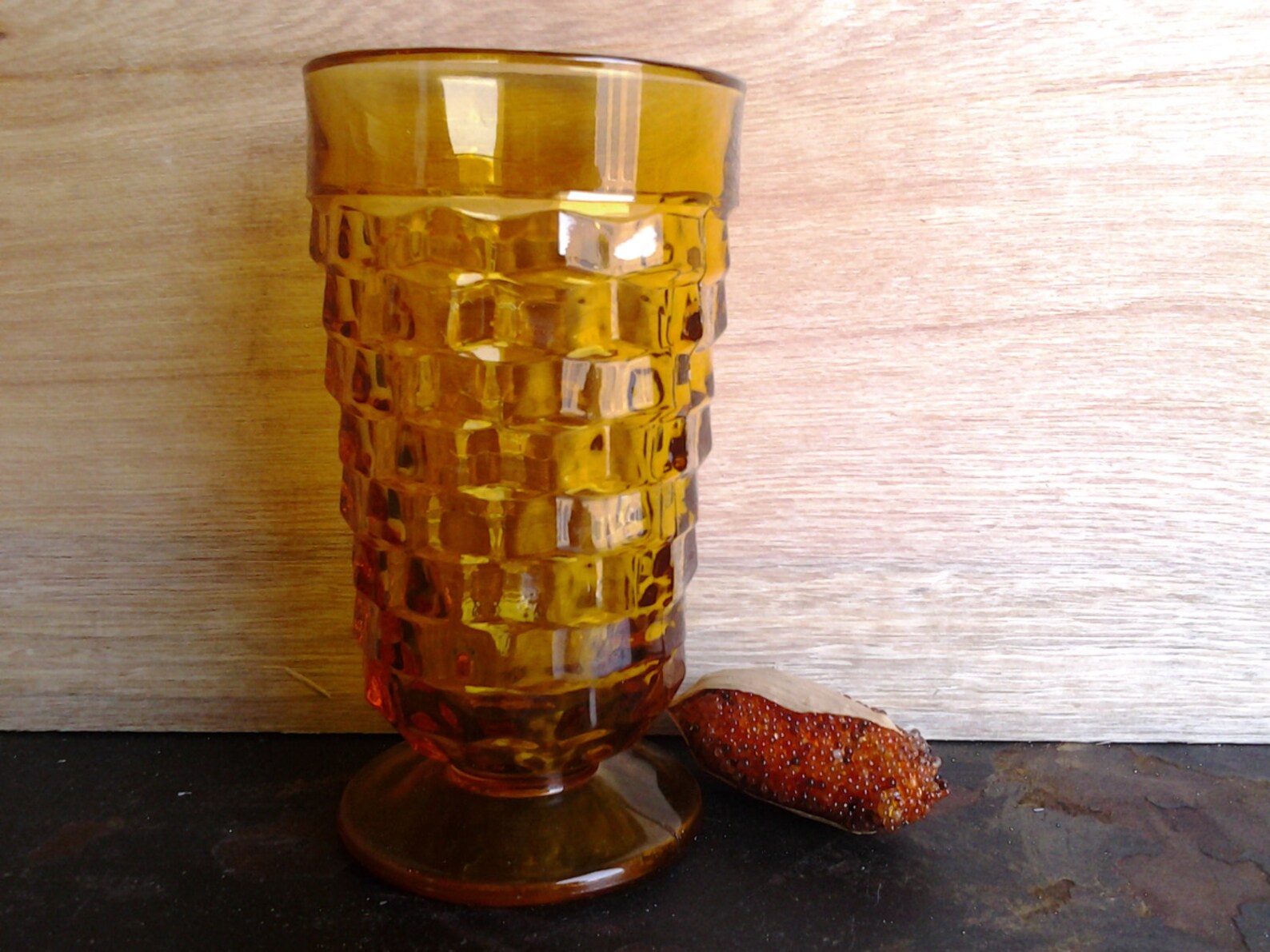 Vintage Indiana Glass Whitehall amber colored drinking glasses Etsy