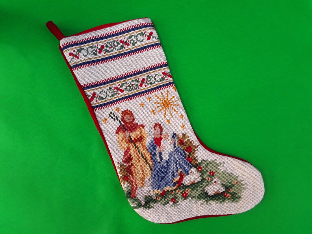 Vintage Needlepoint Stocking Imperial Elegance Christmas Etsy