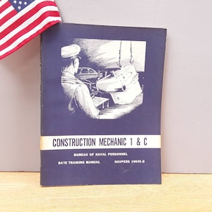 Vintage Navy training course - Construction Mechanic 1 & C - US Navy - 1971 - military collectible - memorabilia - militaria - retirement