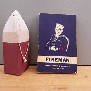 Vintage Navy training course book - Fireman Training Course - military - US Navy - 1951 - military collectible - retirement gift - BUPERS