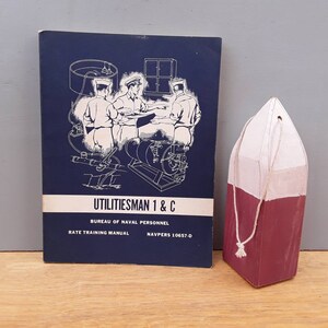 Vintage Navy training course book - Utilitiesman 1 & C - US Navy - 1969 - military collectible - memorabilia - militaria - retirement gift