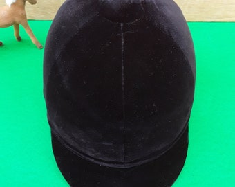 Ancien Casque D'Équitation Velours - Style Anglais - Jeunesse ? (Non Marqué)