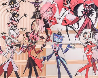 Zestaw upominkowy z motywem postaci z hotelu Hazbin – Standee z motywem postaci | Gadżety dla fanów