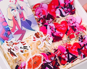 Hazbin Hotel Valentine’s CP Keychain Gift Box - Couple Themed Keychains | Fan Merch