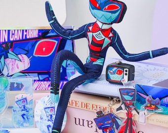 Hazbin Hotel Vox Gift Box Set – Acrylic Standee, Badge, Keychain, Wire Art Figure & Shikishi Art Board – TV Demon Fan Merch