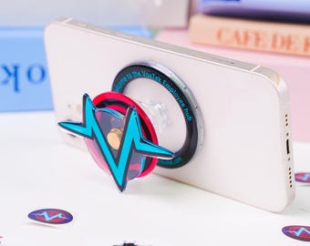 Hazbin Hotel Vox Magnetic Phone Grip | Vox The Video Demon Phone Stand | The Vees Helluva Boss Accessory | Hazbin Hotel Fan Gift