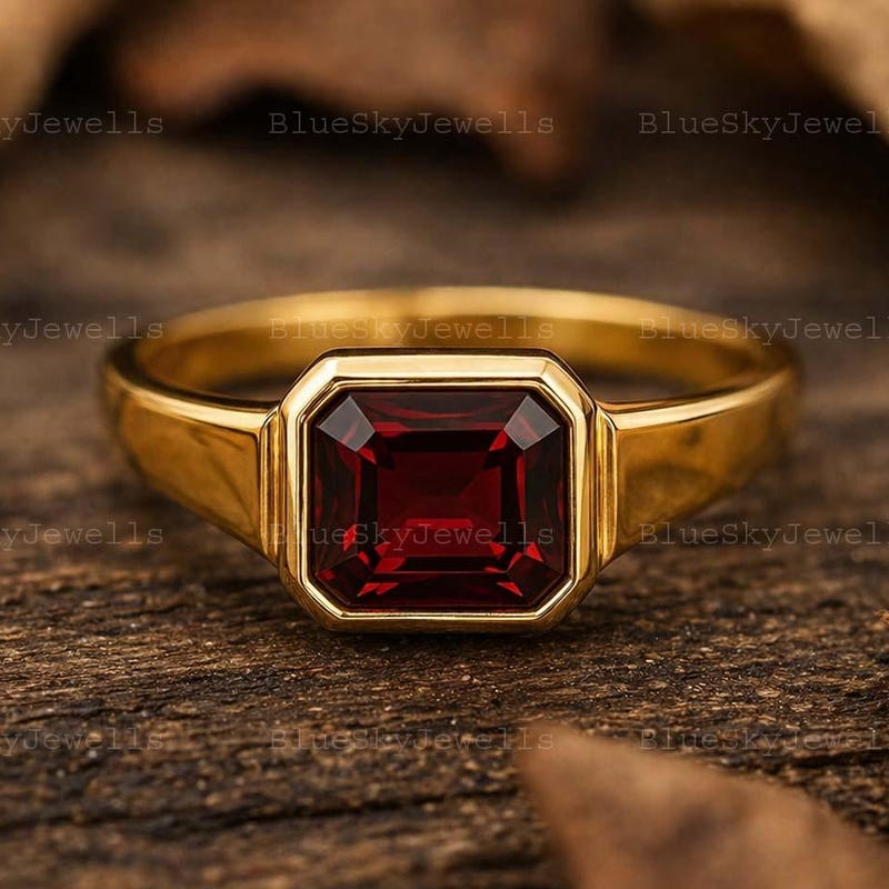 Garnet and Rose Gold Rings - Etsy