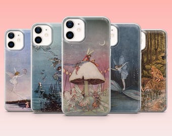 Fairycore Phone Case Cottagecore Fairies for iPhone 17Pro,16, 15, 14, 13, 12, Samsung S25, S24, S23Fe, S22, A16, A26, A56, Pixel 10, 9Pro