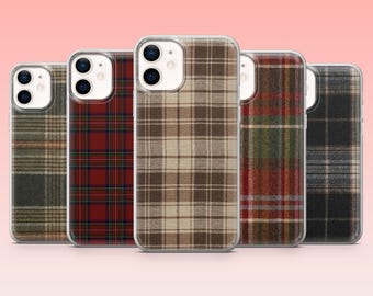 Gezellig geruit telefoonhoesje Checkered Tartan voor iPhone 17Pro, 16, 15, 14, 13, 12, Samsung S25, S24, S23Fe, S22, A16, A26, A56, Pixel 10, 9Pro