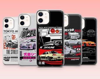 Car Phone Case JDM Cars for iPhone 17Pro, 16, 15, 14, 13, 12, Samsung S25, S24, S23Fe, S22, A16, A26, A56, Pixel 10, 9Pro