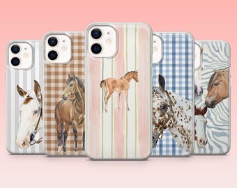 Horse Phone Case Equestrian Horse Girl for iPhone 17Pro, 16, 15, 14, 13, 12, Samsung S25, S24, S23Fe, S22, A16, A26, A56, Pixel 10, 9Pro