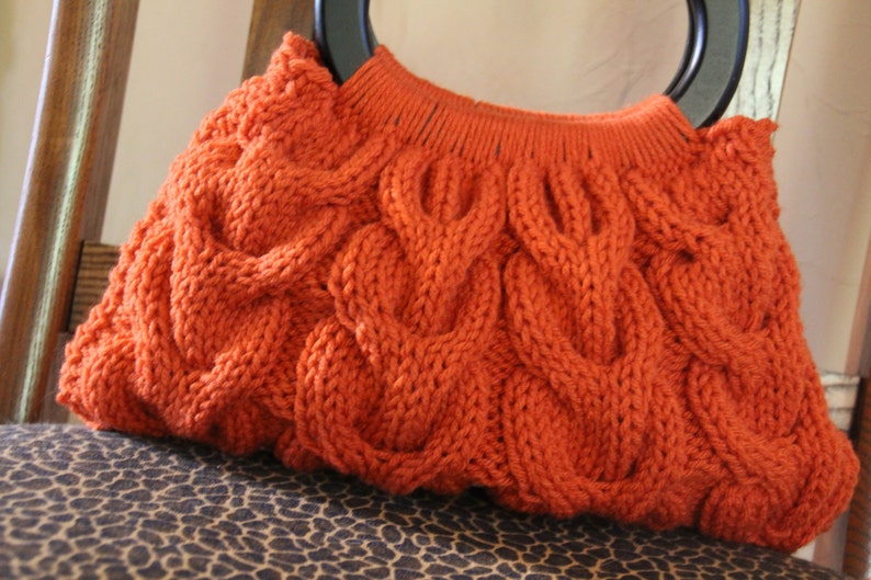 PDF Pattern Knit Horseshoe Cable Handbag image 2