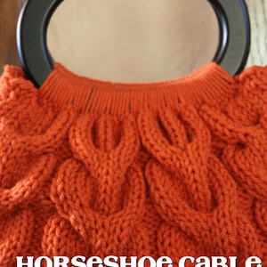 PDF Pattern Knit Horseshoe Cable Handbag image 1