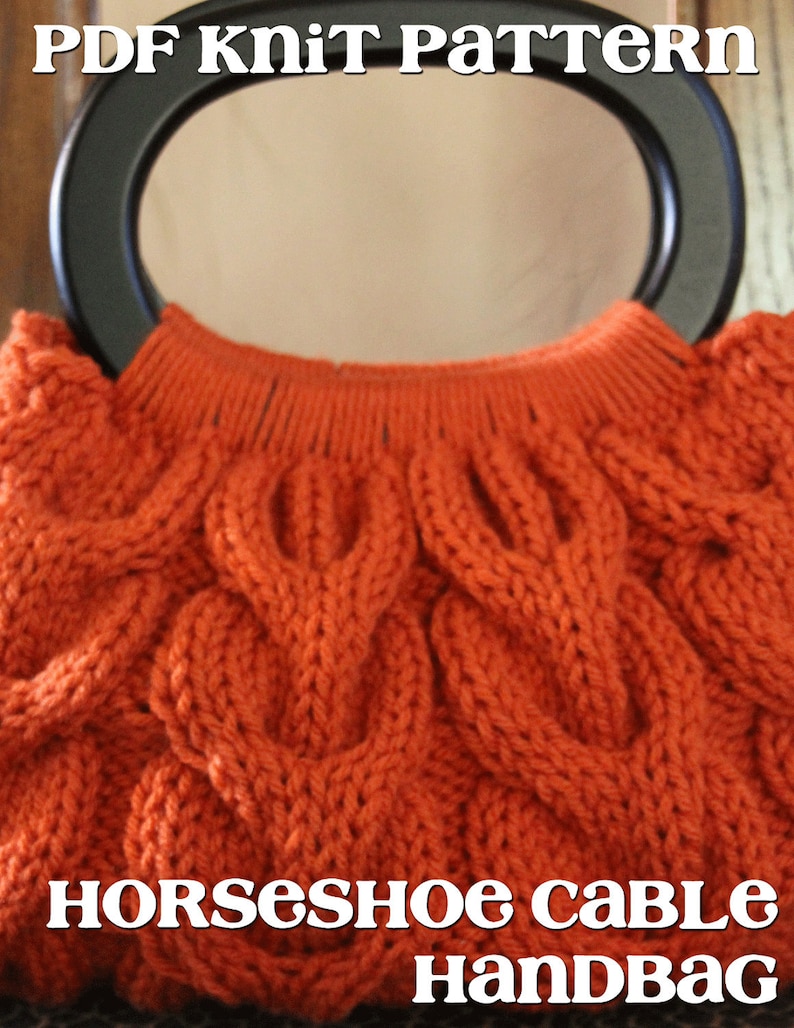 PDF Pattern Knit Horseshoe Cable Handbag image 1