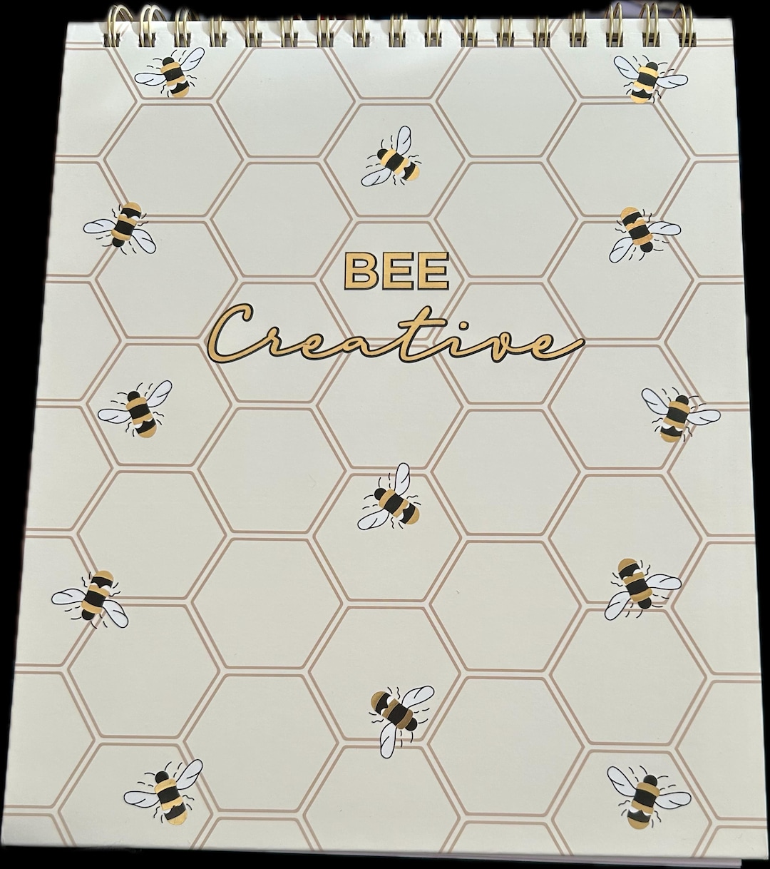 Bee Creative Chunky Gold Spiral Hardcover Notebook Sketchbook & Journal ...