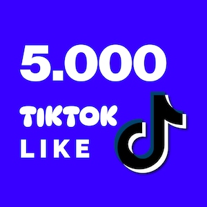 May include: A blue graphic featuring the text "5.000 TIKTOK LIKE" in white, and the TikTok logo in black and white. This image is a promotional graphic for the social media platform TikTok.