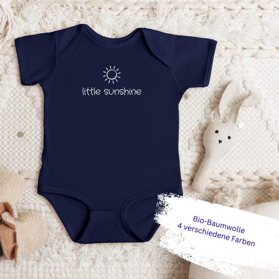 Babybody "Little Sunshine" | Baby Strampler aus Bio-Baumwolle | Unisex Ecofriendly Babybodysuit | Minimal Design | Mama & Baby Geschenk