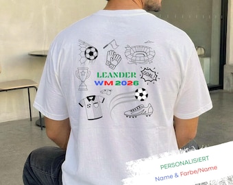 Personalisiertes "WM 2026" T-Shirt | Fußball Fan Shirt, unisex | Alternative zu nationalen Trikots | Geschenk für Fußball-Begeisterte