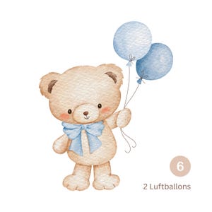 Unisex Babybody Bio Baumwolle | Baby Strampler Junge & Mädchen | 6 Teddy Bär Motiv | Geschenk zu Geburt und Taufe | bild 9