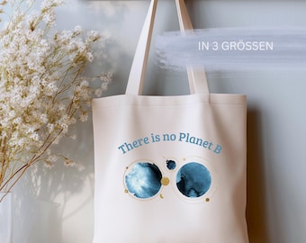 TOTE BAG "There is no Planet B" | Tragetasche mit Umweltstatement | Statement Einkaufstasche | All Day Tasche für Naturliebhaber