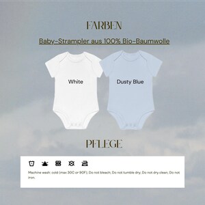 Unisex Babybody Bio Baumwolle | Baby Strampler Junge & Mädchen | 6 Teddy Bär Motiv | Geschenk zu Geburt und Taufe | bild 13