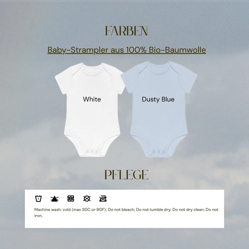 Unisex Babybody Bio Baumwolle | Baby Strampler Junge & Mädchen | 6 Teddy Bär Motiv | Geschenk zu Geburt und Taufe | bild 13