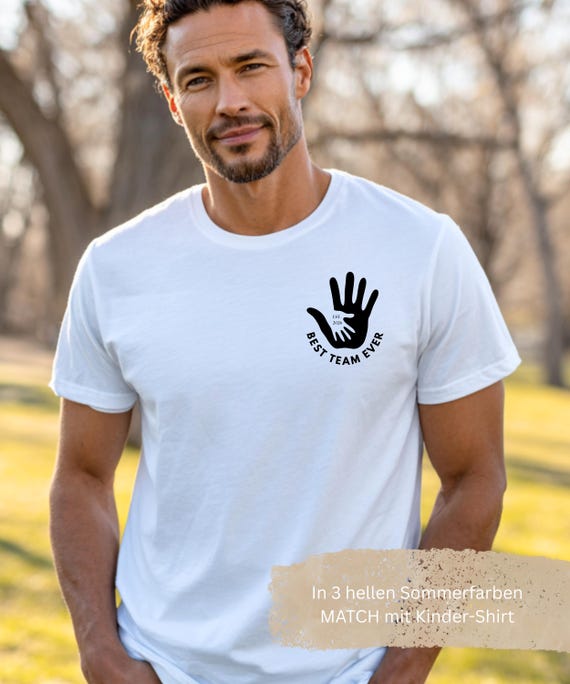 Personalisiertes Vatertag T-Shirt mit Minimal Design  | Dad & Son als "Best Team Ever" | Daddy and me Vatertag Geschenk