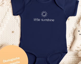 Ökologischer Unisex Baby Strampler "Little Sunshine" | GOTS-zertifiziert | Bio Baby Body | Geschenk zur Geburt oder Taufe