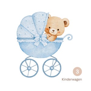Unisex Babybody Bio Baumwolle | Baby Strampler Junge & Mädchen | 6 Teddy Bär Motiv | Geschenk zu Geburt und Taufe | bild 6