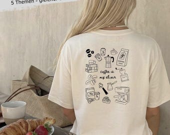 Doodle T-Shirt "Coffee is my elixir" | Unisex Shirt für Kaffee Fans | Match mit weiteren Designs der "Passion"-Kollektion | Geschenkidee