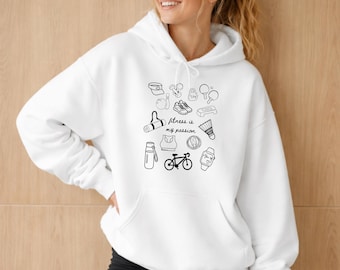 Fitness Hoodie Doodle Design | Frauen Fitness Kapuzenpzllover | Passend zu jedem Sport-Look | Frauen Geschenk