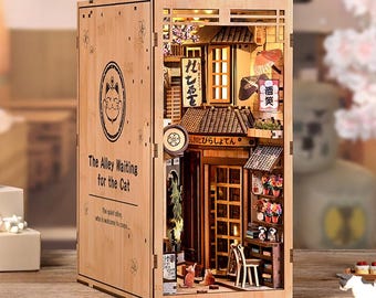 Cat Alley – Japanische Buchecke DIY Kit | Von Japan inspirierter Fantasy-Bücherregaleinsatz