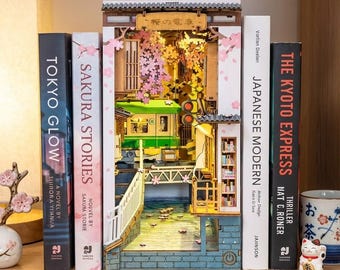 Japanese Bookshelf Decoration - 3D Wood Puzzle Booknook Kit With