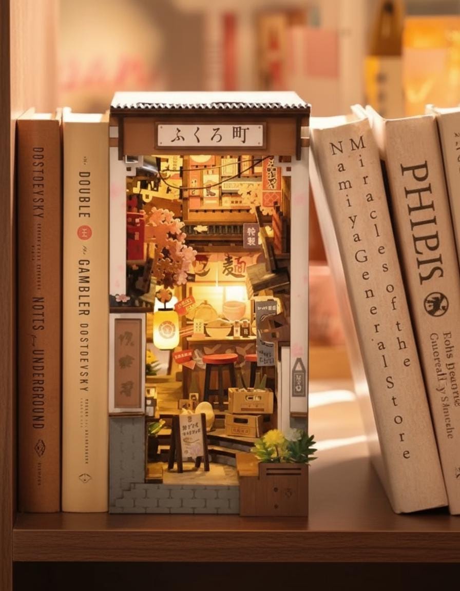 Japanese Booknook Kit – Sakura Wine Alley | DIY Bookshelf Insert