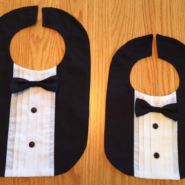 Tuxedo Bib with Bow Tie  Child Size - 3 different sizes