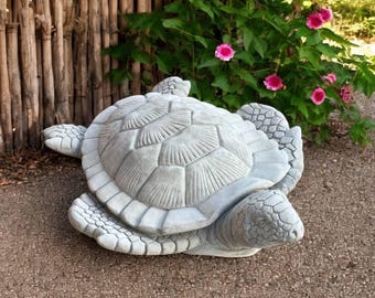 Large Turtle Sculpture Concrete Tortoise Figurine Reptile Decor Outdoor Animal Realistic Turtle Sea Animal Decoration Outdoor Patio