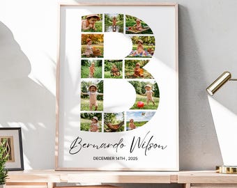 Fotocollage Buchstabe B, Geburtstagsgeschenk, Kinderzimmer Kunst (Digitaler Download Leinwand)