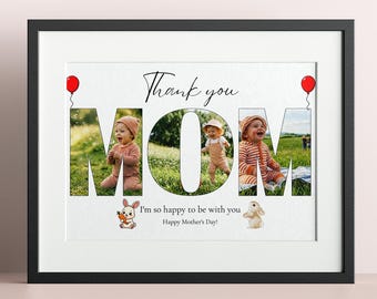 Personalisierte MAMA Fotocollage, Kinder Muttertagsgeschenk, Benutzerdefinierte Familienkunst (Digitaler Download)