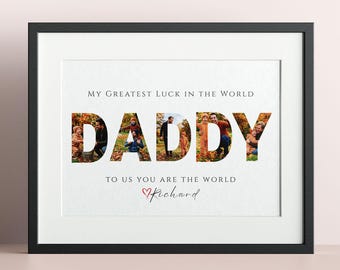 Vatertag Foto Collage Print für Papa, Vatertag Geschenk (Digitaler Download Canva)